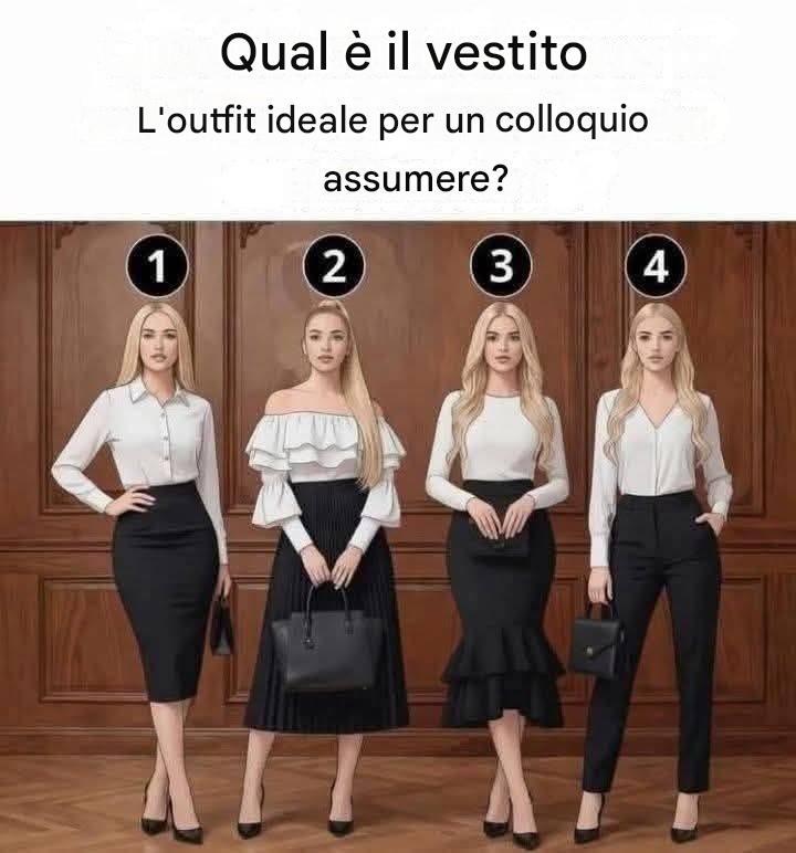 Qual è l’outfit ideale per un colloquio di lavoro? Opzioni 1, 2, 3 e 4: confronta gli esempi e scegli quello che ti si addice di più. Shahid al-Mazeed