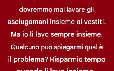 La verità sul lavare asciugamani e vestiti insieme